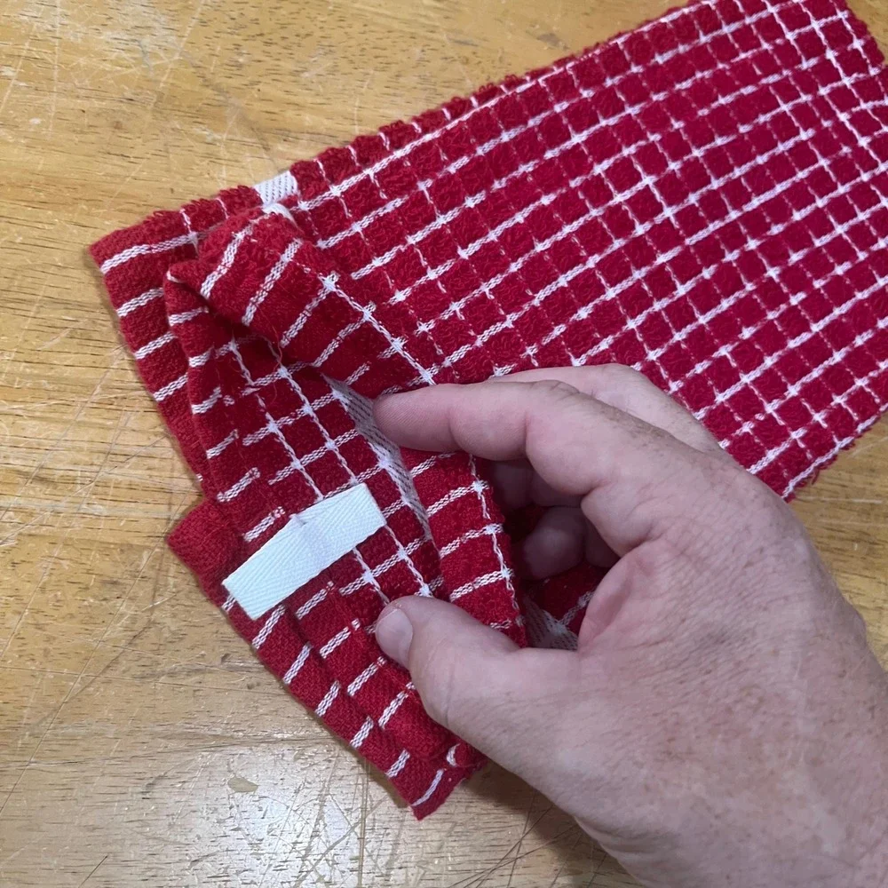 Classic Home Red White Windowpane Terry Kitchen‎ Towel 15x25 Farmhouse Vtg Style